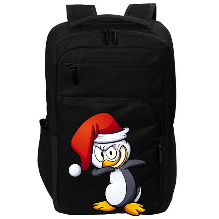 Dabbing Penguin Christmas Santa Hat Impact Tech Backpack