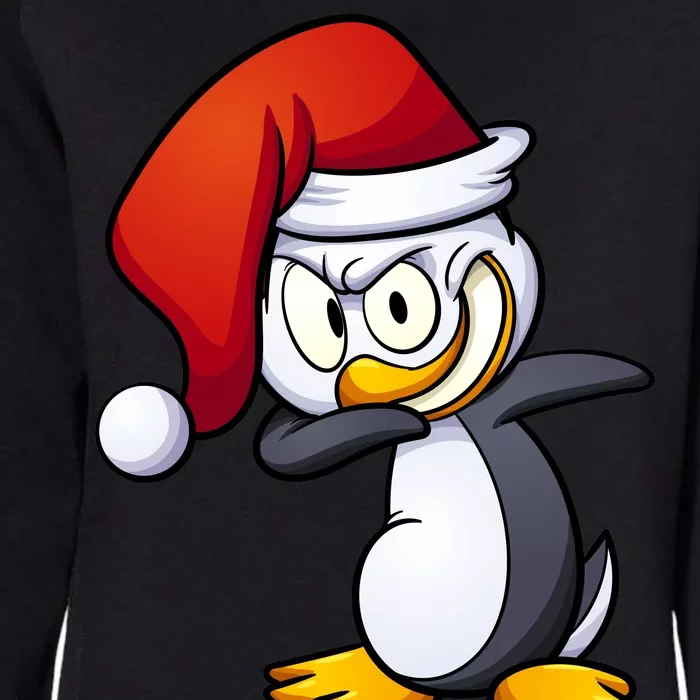 Dabbing Penguin Christmas Santa Hat Womens California Wash Sweatshirt