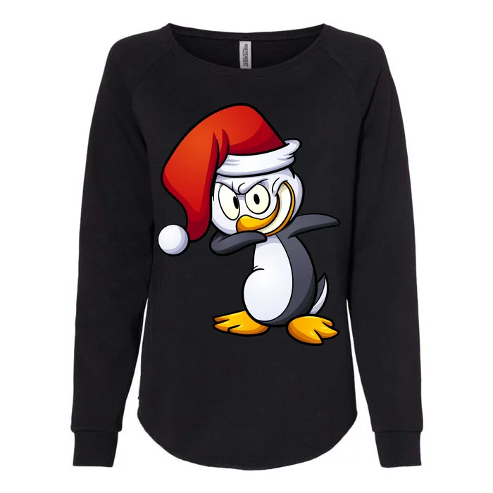 Dabbing Penguin Christmas Santa Hat Womens California Wash Sweatshirt