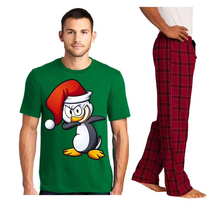 Dabbing Penguin Christmas Santa Hat Pajama Set