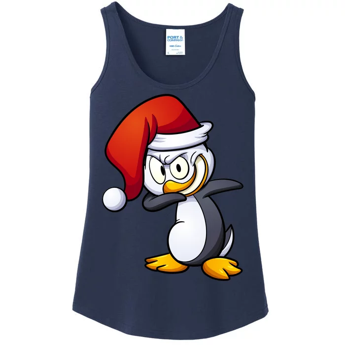 Dabbing Penguin Christmas Santa Hat Ladies Essential Tank