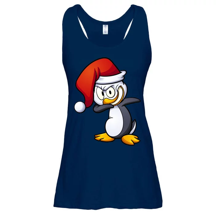 Dabbing Penguin Christmas Santa Hat Ladies Essential Flowy Tank