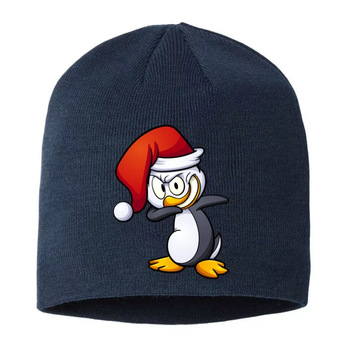 Dabbing Penguin Christmas Santa Hat 8 1/2in Sustainable Knit Beanie