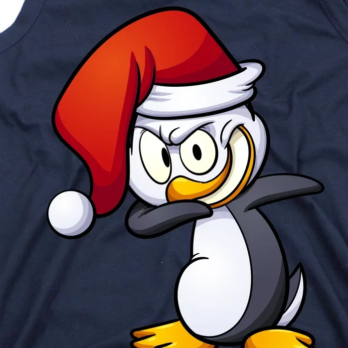 Dabbing Penguin Christmas Santa Hat Tank Top