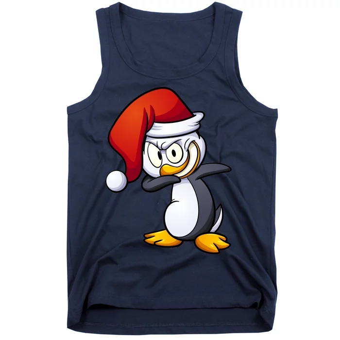 Dabbing Penguin Christmas Santa Hat Tank Top