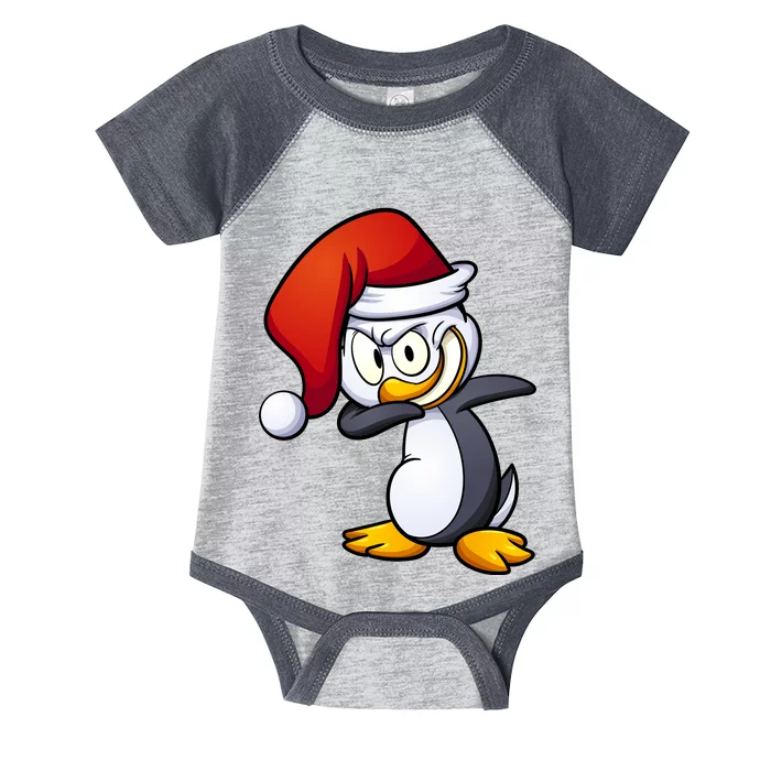 Dabbing Penguin Christmas Santa Hat Infant Baby Jersey Bodysuit