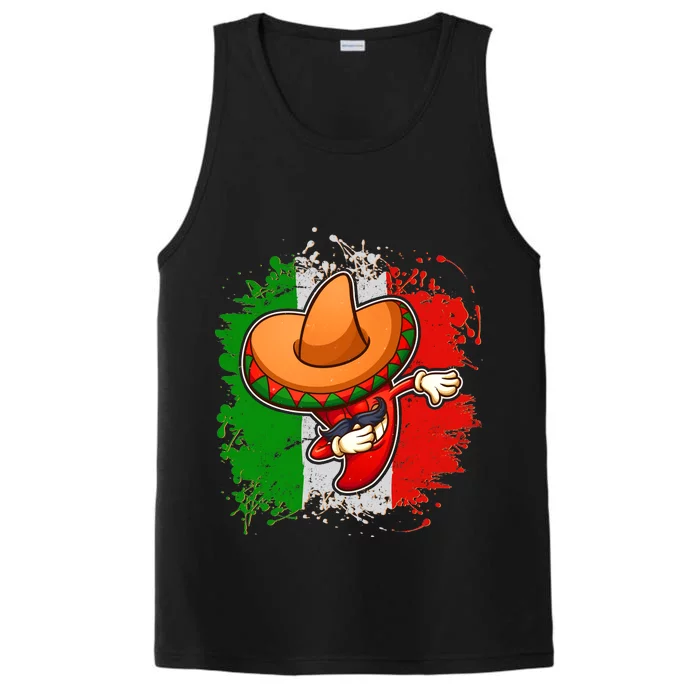 Dabbing Pepper Cinco de Mayo Performance Tank