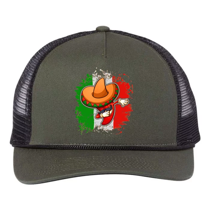 Dabbing Pepper Cinco de Mayo Retro Rope Trucker Hat Cap