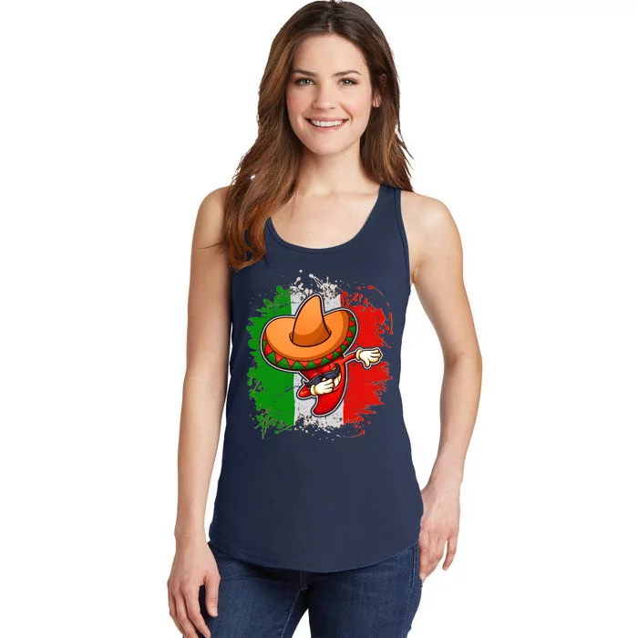 Dabbing Pepper Cinco de Mayo Ladies Essential Tank