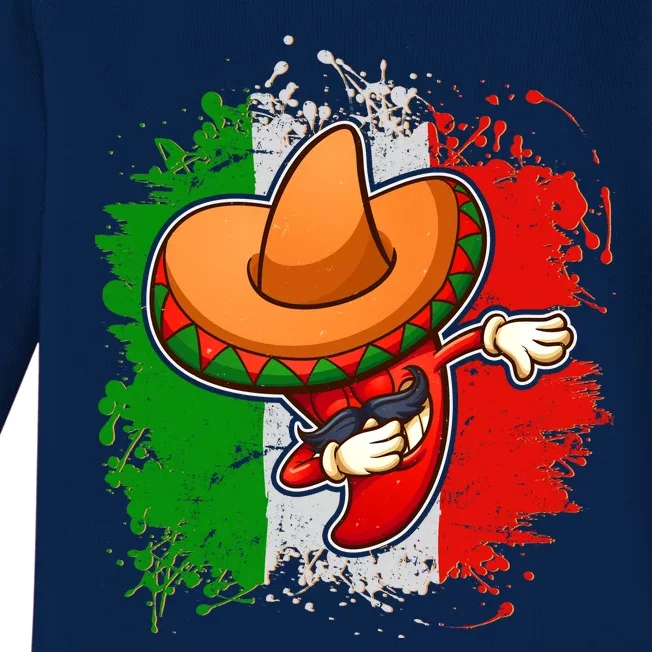 Dabbing Pepper Cinco de Mayo Baby Long Sleeve Bodysuit