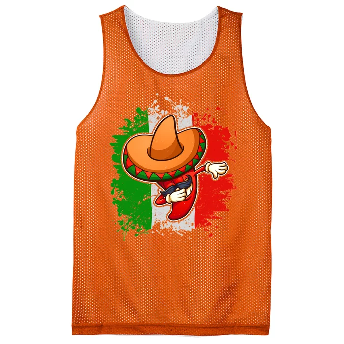 Dabbing Pepper Cinco de Mayo Mesh Reversible Basketball Jersey Tank