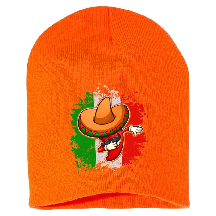 Dabbing Pepper Cinco de Mayo Short Acrylic Beanie