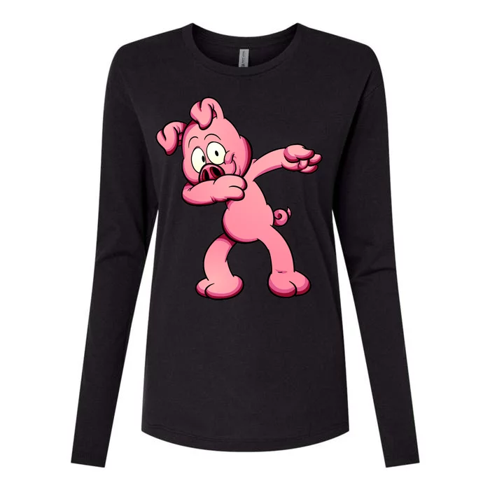 Dabbing Pig Womens Cotton Relaxed Long Sleeve T-Shirt