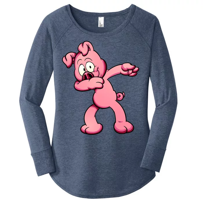 Dabbing Pig Women's Perfect Tri Tunic Long Sleeve Shirt