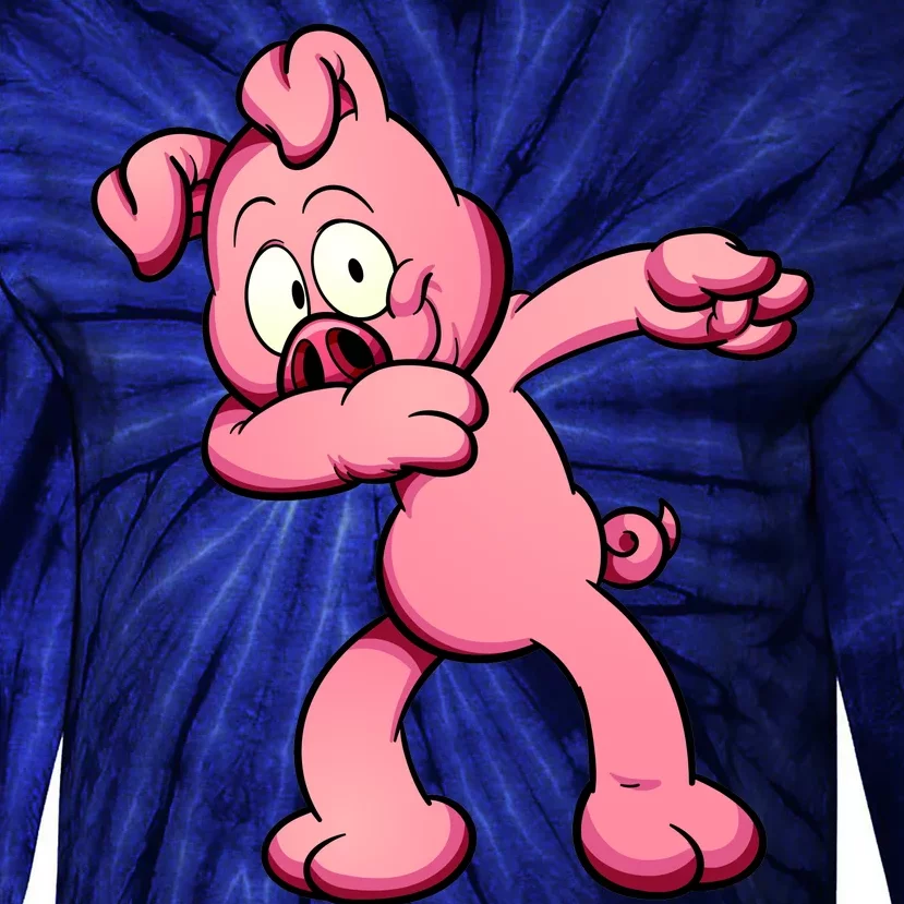 Dabbing Pig Tie-Dye Long Sleeve Shirt