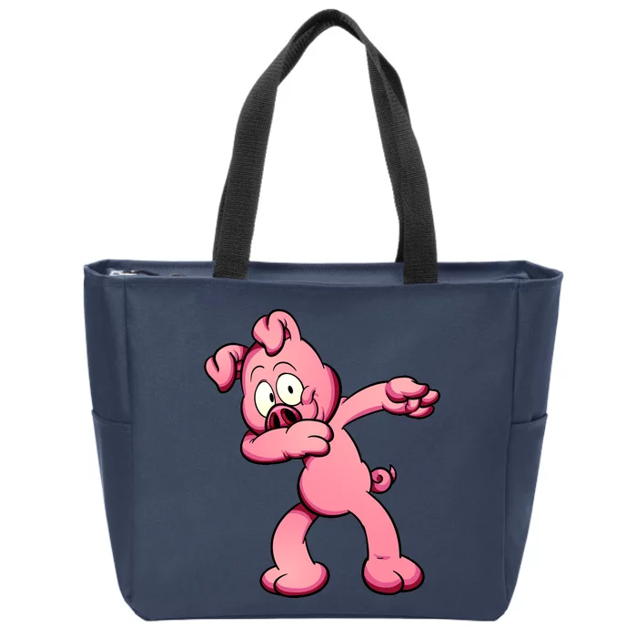 Dabbing Pig Zip Tote Bag