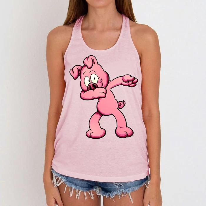 Dabbing Pig Women's Knotted Racerback Tank