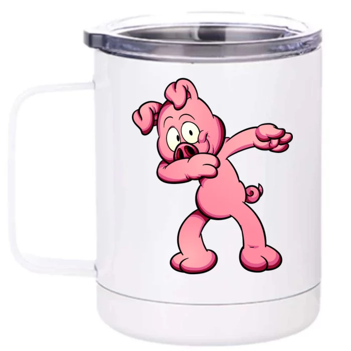 Dabbing Pig Front & Back 12oz Stainless Steel Tumbler Cup