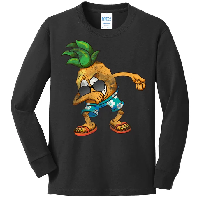 Dabbing Pineapple Kids Long Sleeve Shirt