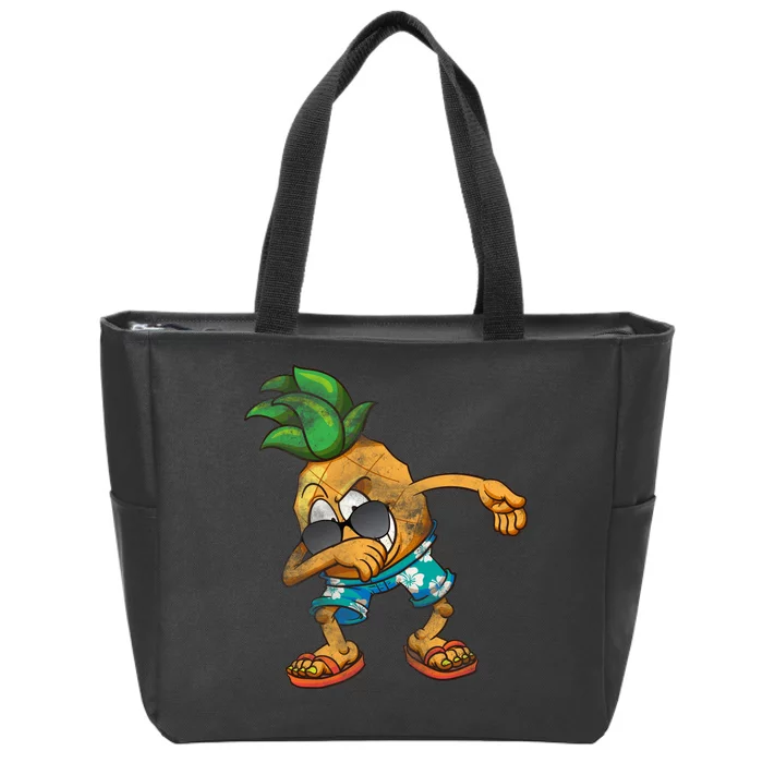 Dabbing Pineapple Zip Tote Bag