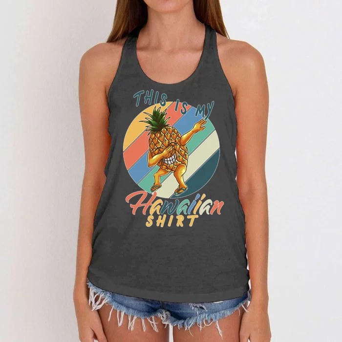 Dabbing Pineapple This Is My Hawaiian Women's Knotted Racerback Tank