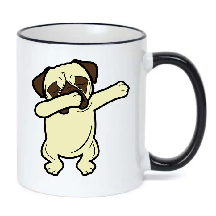 Dabbing Pug Doing the Dab Black Color Changing Mug