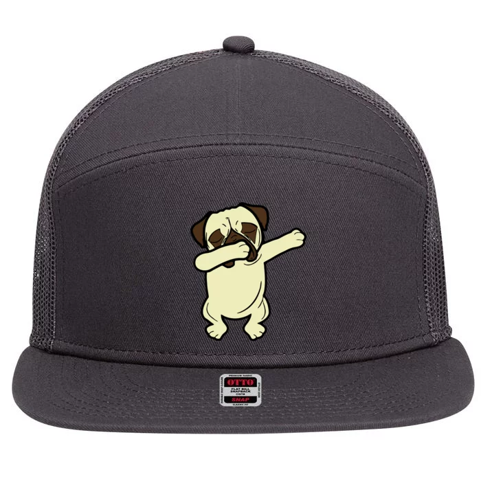 Dabbing Pug Doing the Dab 7 Panel Mesh Trucker Snapback Hat