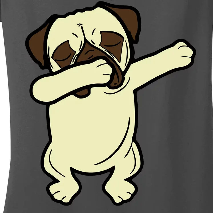 Dabbing Pug Doing the Dab Women's V-Neck T-Shirt