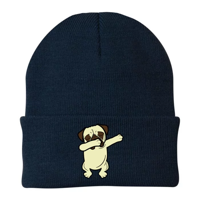 Dabbing Pug Doing the Dab Knit Cap Winter Beanie