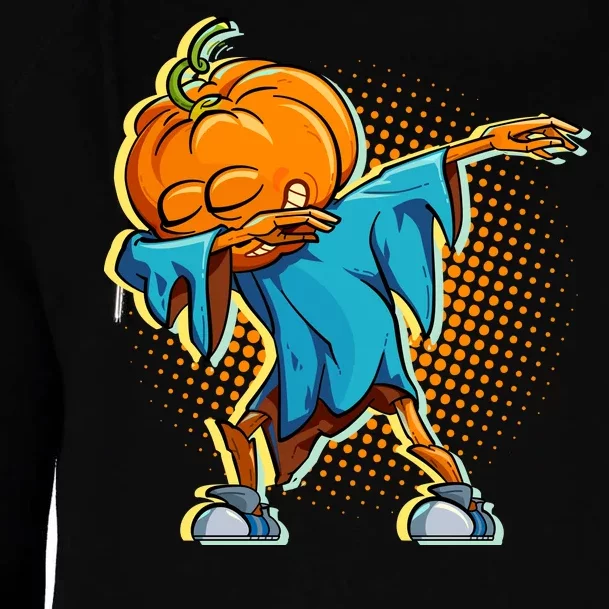 Dabbing Pumpkin Head Cool Funny Halloween Womens Funnel Neck Pullover Hood