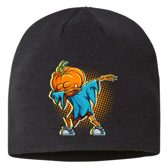 Dabbing Pumpkin Head Cool Funny Halloween 8 1/2in Sustainable Knit Beanie