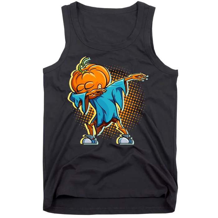 Dabbing Pumpkin Head Cool Funny Halloween Tank Top