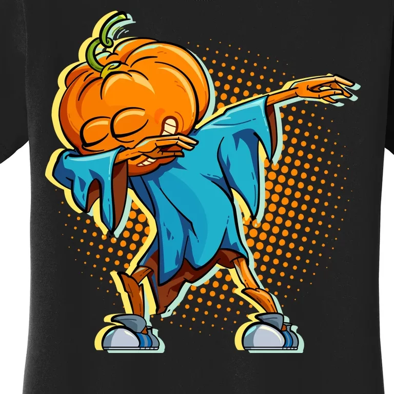 Dabbing Pumpkin Head Cool Funny Halloween Women's T-Shirt