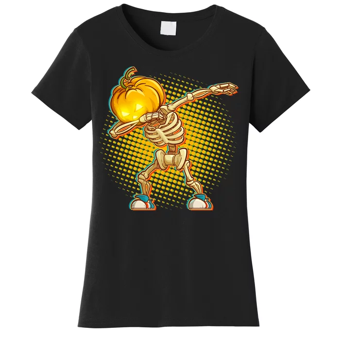 Dabbing Pumpkin Head Skeleton Women's T-Shirt