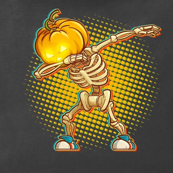 Dabbing Pumpkin Head Skeleton Zip Tote Bag