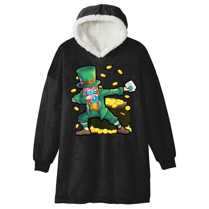 Dabbing Quarantine Leprechaun Hooded Wearable Blanket