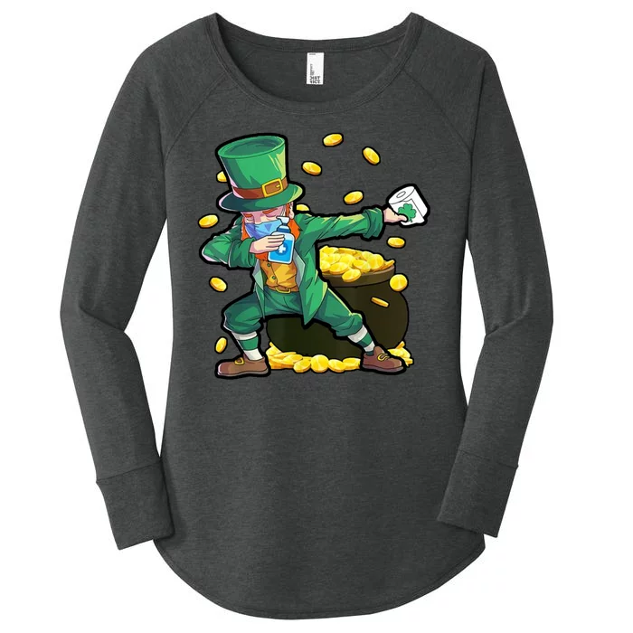 Dabbing Quarantine Leprechaun Women's Perfect Tri Tunic Long Sleeve Shirt