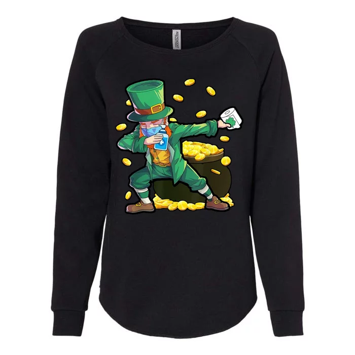 Dabbing Quarantine Leprechaun Womens California Wash Sweatshirt