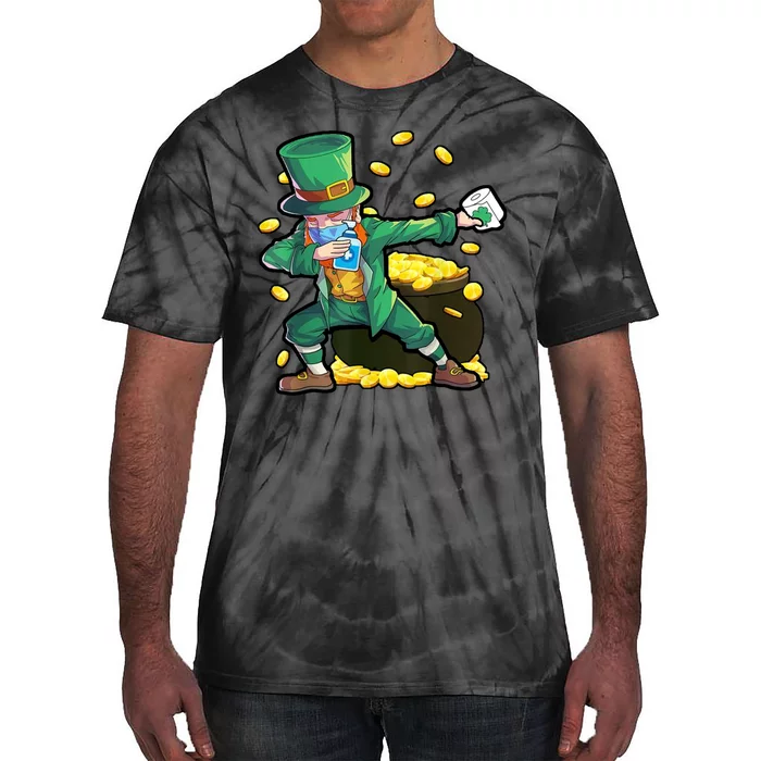 Dabbing Quarantine Leprechaun Tie-Dye T-Shirt