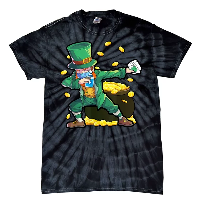 Dabbing Quarantine Leprechaun Tie-Dye T-Shirt