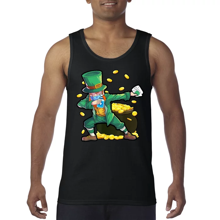 Dabbing Quarantine Leprechaun Tank Top