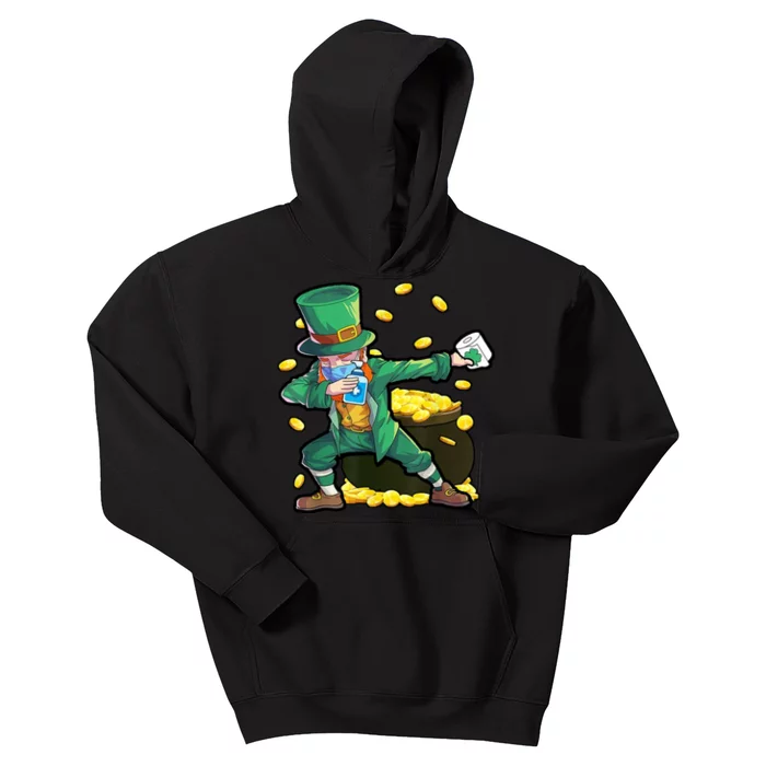 Dabbing Quarantine Leprechaun Kids Hoodie