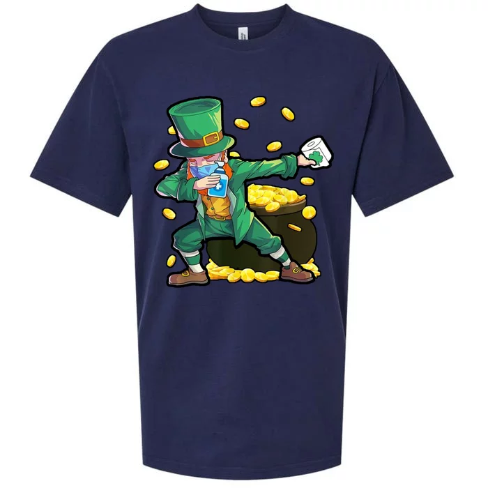 Dabbing Quarantine Leprechaun Sueded Cloud Jersey T-Shirt