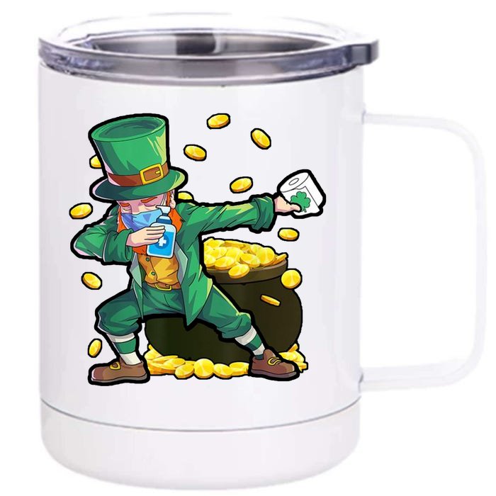 Dabbing Quarantine Leprechaun Front & Back 12oz Stainless Steel Tumbler Cup