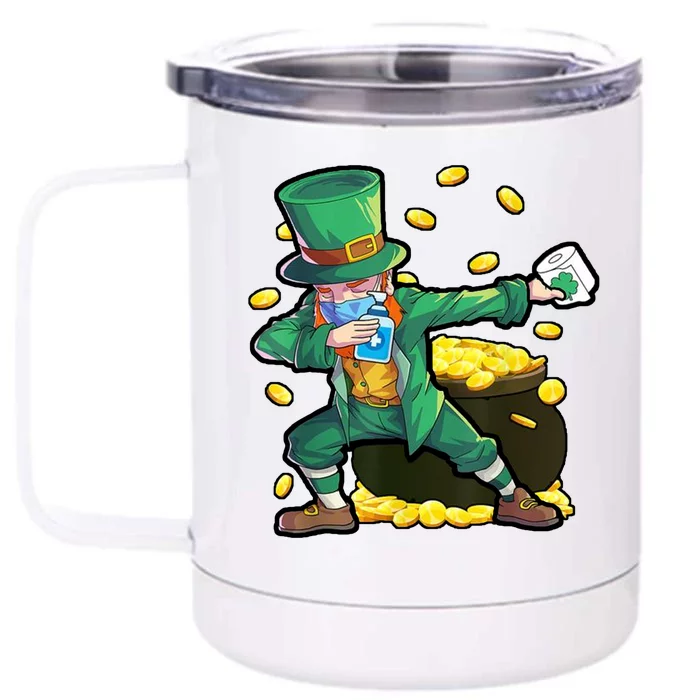 Dabbing Quarantine Leprechaun Front & Back 12oz Stainless Steel Tumbler Cup