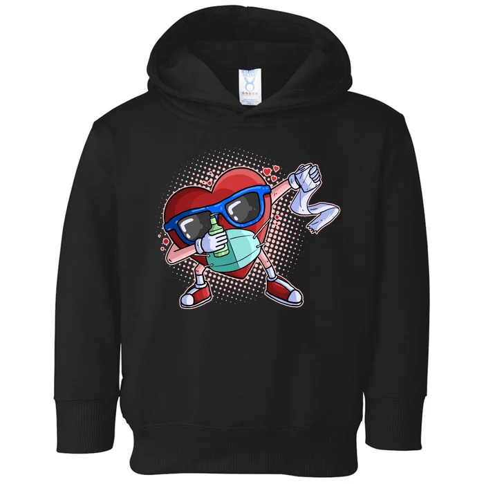 Dabbing Quarantined Valentine's Day Pandemic Toddler Hoodie