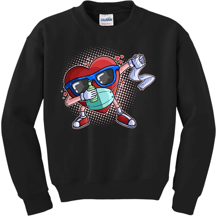 Dabbing Quarantined Valentine's Day Pandemic Kids Sweatshirt