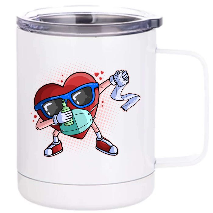 Dabbing Quarantined Valentine's Day Pandemic Front & Back 12oz Stainless Steel Tumbler Cup