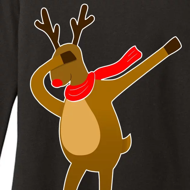 Dabbing Red Nose Reindeer Christmas Womens CVC Long Sleeve Shirt