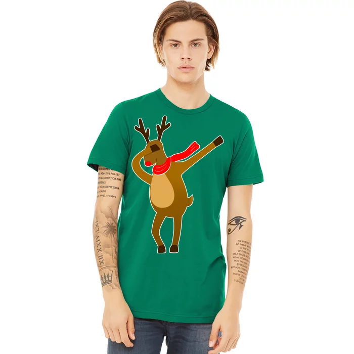 Dabbing Red Nose Reindeer Christmas Premium T-Shirt